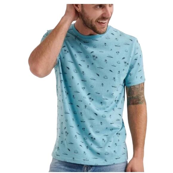 NWT Lucky Brand Men’s Blue Summer Icon Soft Cotton Crewneck Tee - SIZE XXL - Picture 2 of 7